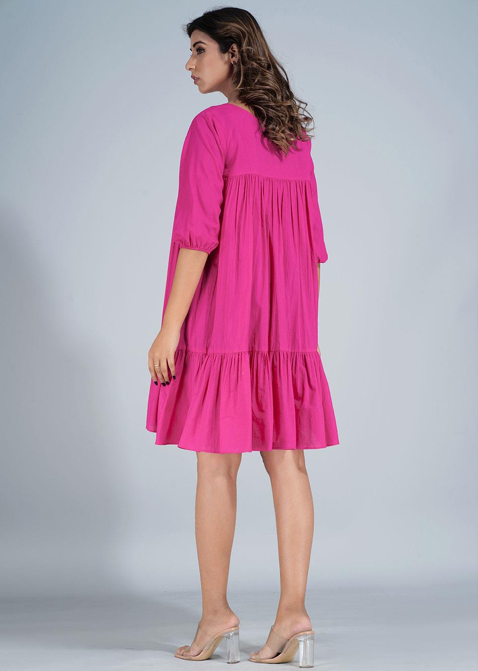 Rani Pink Tiered Dress