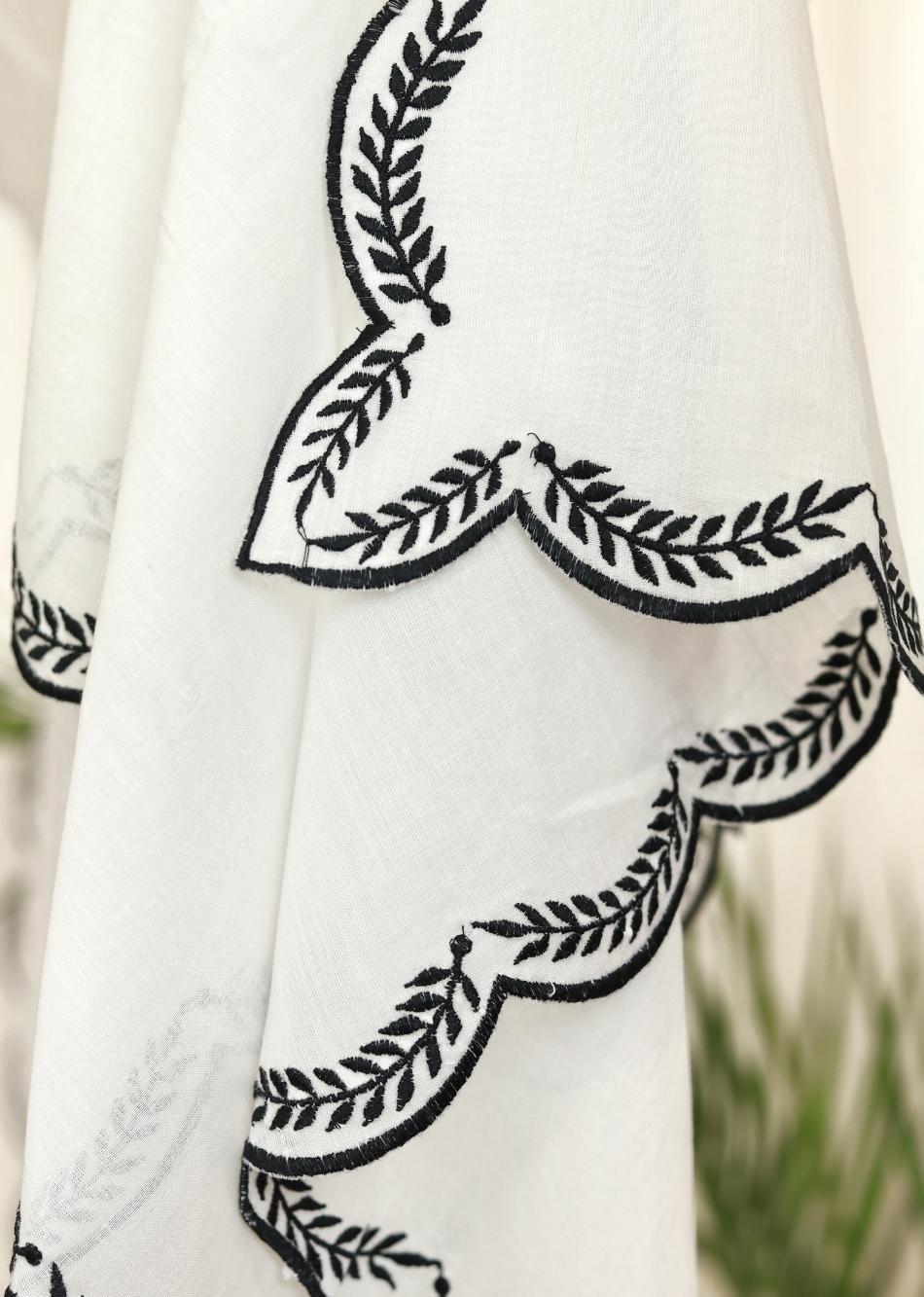 White Thread Embroidered Dupatta