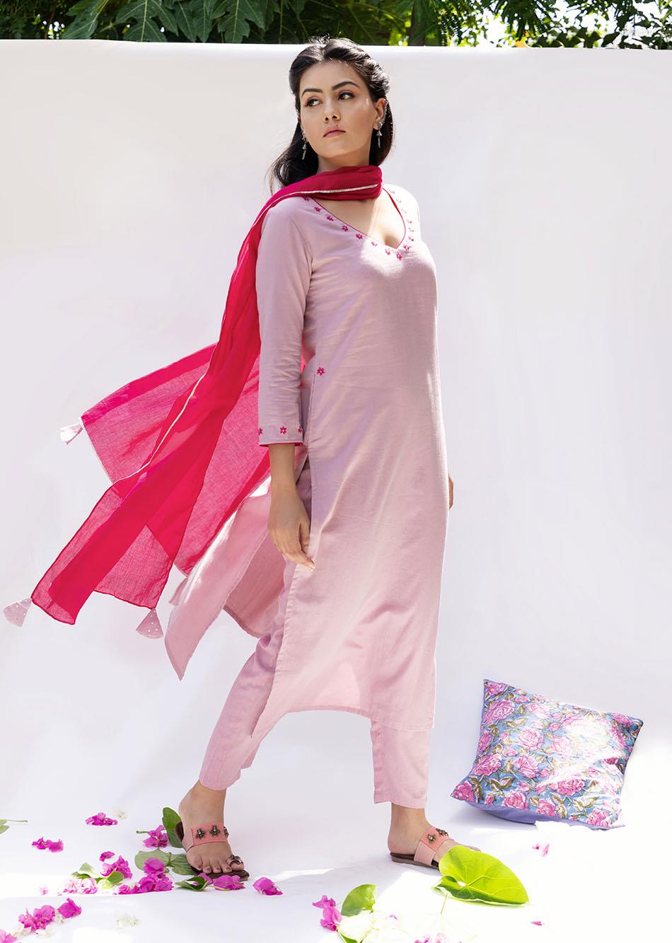 Rani Pink Mulmul Dupatta