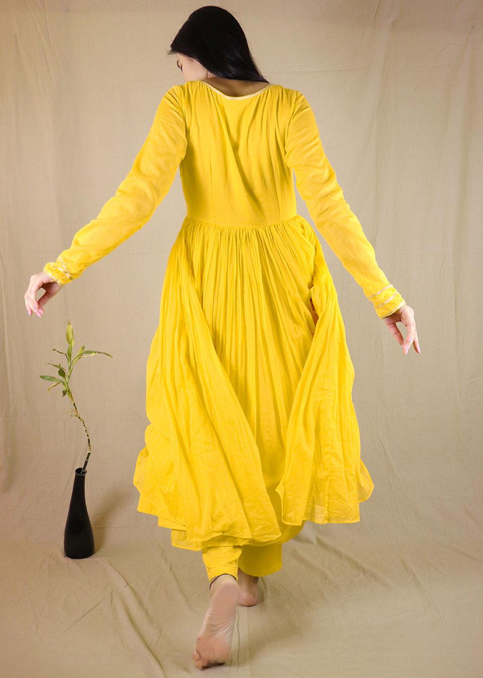 Yellow Anarkali Suit Set