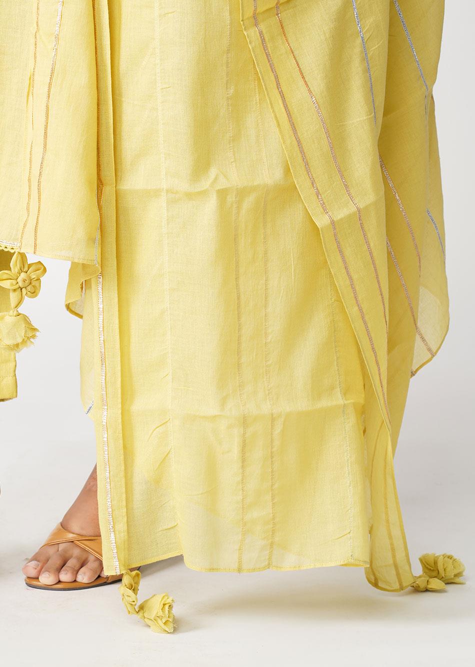 Mustard Yellow Transy Kali Anarkali Suit Set