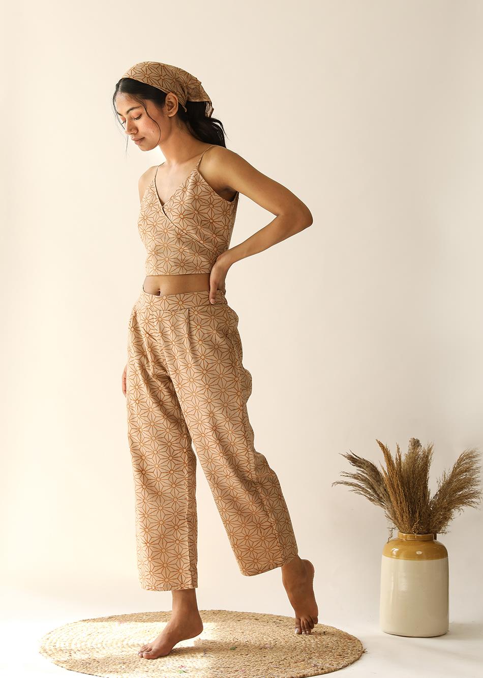 Brown Printed Co- Ord Set