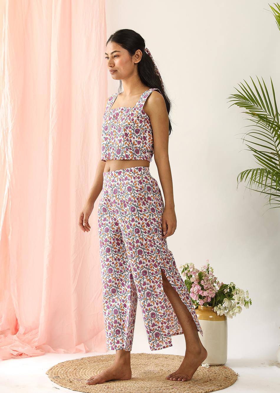 White Floral Co- Ord Set
