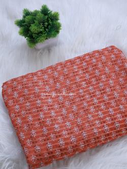 Orange Georgette Printed Fabric