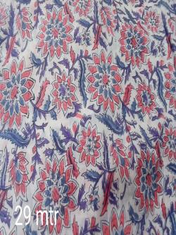 Blue Floral Printed Fabric